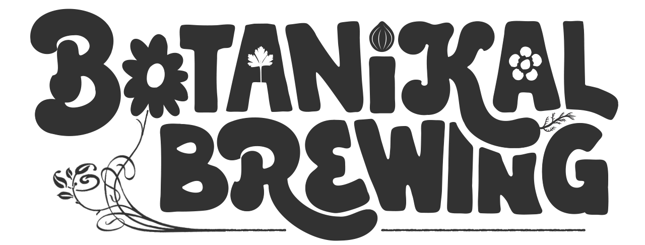 Logo for Botanikal Brewing in flowing, vegetal letters